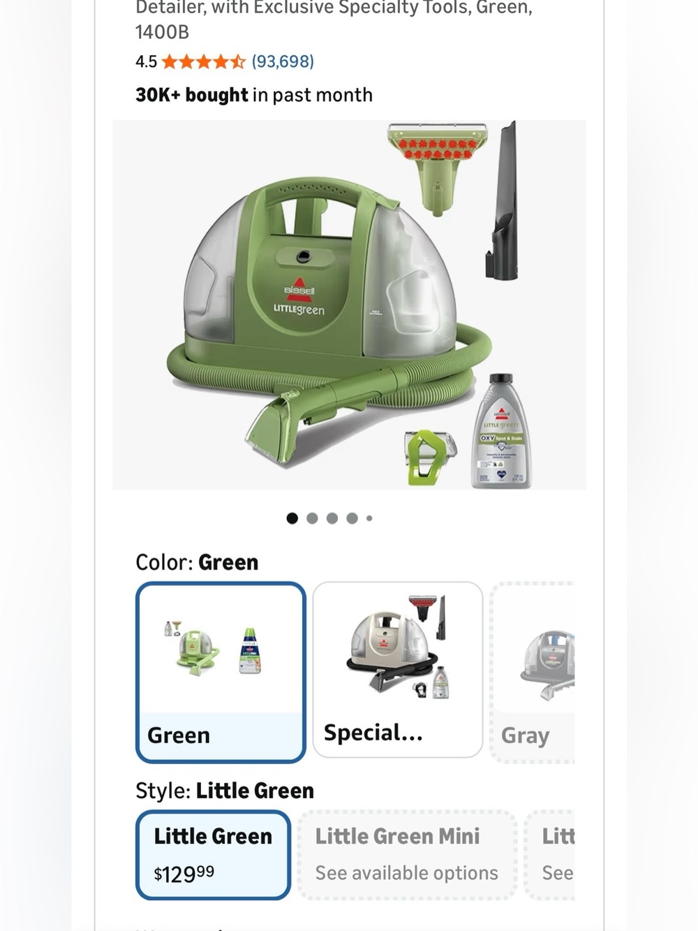 NIB BISSELL Little Green Portable Deep Cleaner 1400B Carpet Upholstery Cleaner